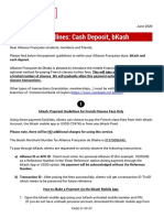 Payment Guidelines: Cash Deposit, Bkash: Page 01 of 07