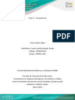 Fase 2 Formulacion - Laura Rangel