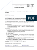 Procedimento de Segurança para Permissão de Trabalho