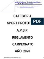 Reglamento Sport Prototipos de Campeonato - Año 2020