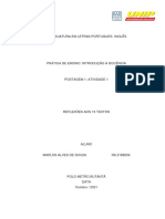 Práticas de Ensino - Introdução À Docência Postagens 1 e 2