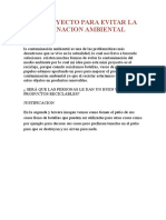 Mini Proyecto para Evitar La Contaminacion Ambiental