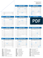 Calendario 2021 Formato Vertical