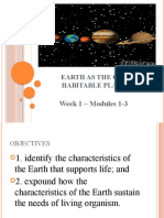 Week 1 - Modules 1-3: Earth As The Only Habitable Planet