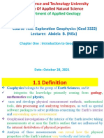 Introduction To Geophysics CHAPTER ONE