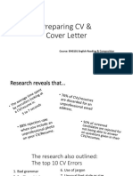 Preparing CV & Cover Letter: Course: ENG101 English Reading & Composition