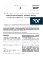 Aeschleman (2003) - The Effect of Non-Contingent Negative and Positive Reinforcement Operations On The Acquisition of Superstitious Behaviors