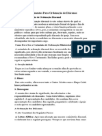 Procedimentos para Ordenação de Diáconos