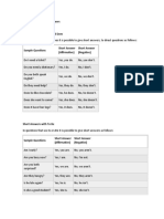 Present Tense - Short Answers English Grammar Rules Short Answers With Do and Does