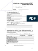 Pro-Forma Proponent Compliance Monitoring Report (CMR) : Semi-Annual Module 5 of SMR