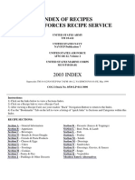 US Armed Forces Food Recipes - 2003