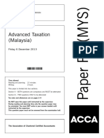 Advanced Taxation (Malaysia) : Friday 6 December 2013