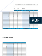 Relacion de Talla de Uniformes 2021-2022