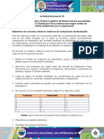 Evidencia 5 Plan de Mejoramiento Determinar Las Acciones A Tener en Cuenta en Las Evaluaciones de Desempeno