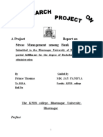 A Project Report On Stress Management Among Bank Employees