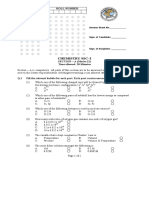 Chemistry Ssc-I: Answer Sheet No.