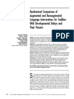 Randomized Comparison of Augmented and Nonaugmented Language Interventions For Toddlers With Developmental Delays and Their Parents