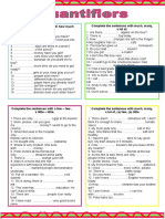 Complete The Sentences With How Much or How Many. Complete The Sentences With Much, Many, A Lot of