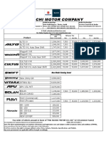 Suzuki Price List 19th Jan 2022