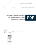 Le Manuel Scolaire À L'heure Du Numérique: Une Nouvelle Donne de La Politique Des Ressources Pour L'enseignement