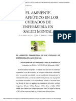 El Ambiente Terapeútico en Los Cuidados de Enfermería en Salud Mental - Rehabilitacionsaludmental