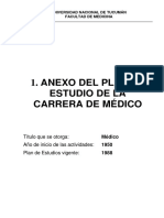 Anexo I - Plan de Estudio de La Carrera de Médico Vigente