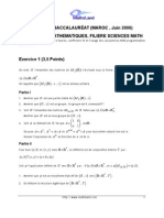 Sujet de Baccalauréat (Maroc, Juin 2006) Epreuve de Mathematiques, Filiere Sciences Math