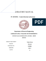 Laboratory Manual: PC-BTE506 - Control System Laboratory