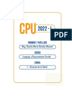 Módulo de Lenguaje y Razonamiento Verbal - Cpu Ii - Cdávalos 2022 Fase Cero Último 6 de Noviembre 20