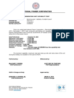 Generating Unit Capability Test