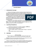 I. Introductory Concept: Science - Grade 7 Scientific Method