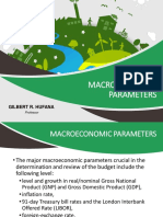 Macroeconomic Parameters: Gilbert R. Hufana