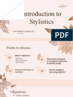 Introduction To Stylistics PPT For Students