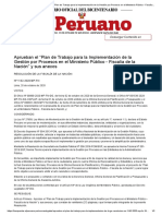 Aprueban El "Plan de Trabajo para La Implementación de La Gestión Por Procesos en El Ministerio Público - Fiscalía de La Nación" y Sus Anexos