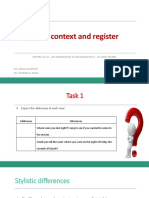 Style, Context and Register: Chapter 10 (1) - An Introduction To Sociolinguistics - by Janet Holmes