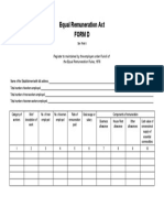 Equal Remuneration Register Form No. D