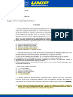 AVALIAÇÃO - 1 ED XV Concluido