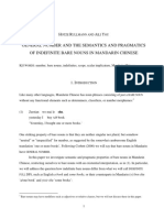 General Number and The Semantics and Pragmatics of Indefinite Bare Nouns in Mandarin Chinese Author Hotze Rullmann and Aili You