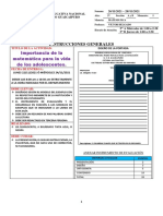 Lectura Pedagogica 01 de Matematica U.E.N. Guaicaipuro 5to Año Seccion A y B