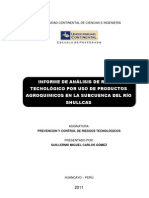 Informe de Análisis de Riesgo Tecnológico Por Uso de Productos Agroquimicos en La Subcuenca Del Río Shullcas