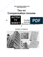 Tax On Compensation Income: Activi TY Sheet