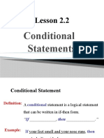 Lesson 2.2: Conditional Statements