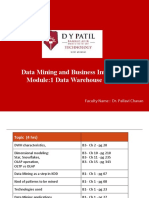 Data Mining and Business Intelligence Module:1 Data Warehouse (DWH)