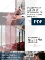 Development and Use of Non-Digital and Conventional Instructional Materials