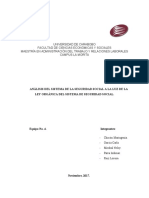 Análisis Del Sistema de La Seguridad Social A La Luz de La Ley Orgánica Del Sistema de Seguridad Social