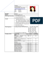 Name Designation Contact Details Qualification: Scholarship in Matriculation Gold Medal and Merit Certificate