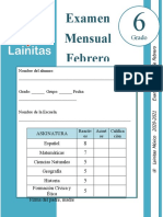 ?6to Grado - Examen Mensual Febrero (2020-2021)