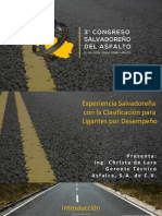 EXPERIENCIA SALVADOREÑA CON LA CLASIFICACIÓN PARA LIGANTES POR DESEMPEÑO CHRISTA MATA 3. Ponencia Viernes