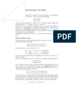 Molecular Spectroscopy Crib Sheet