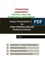 International Management - Political, Legal and Technological Environment